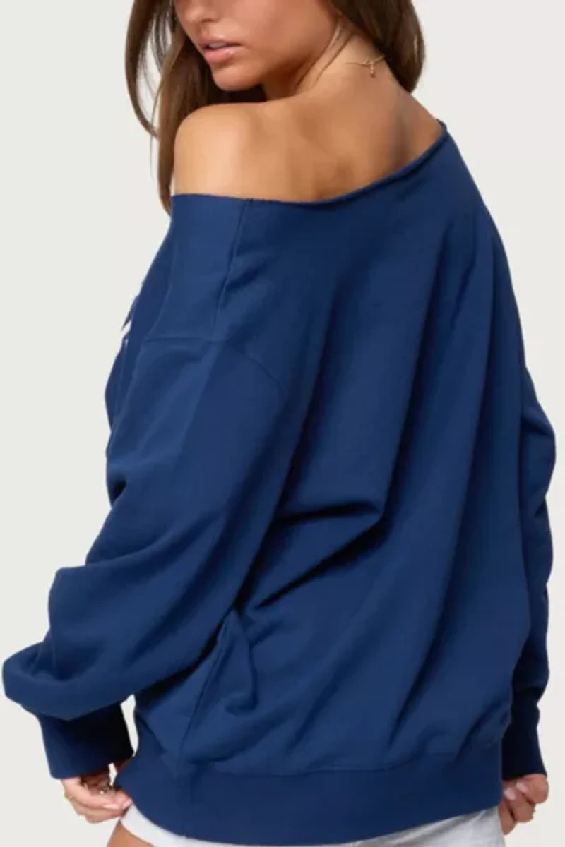 Edikted Nashville Oversized Wide Neck Sweatshirt