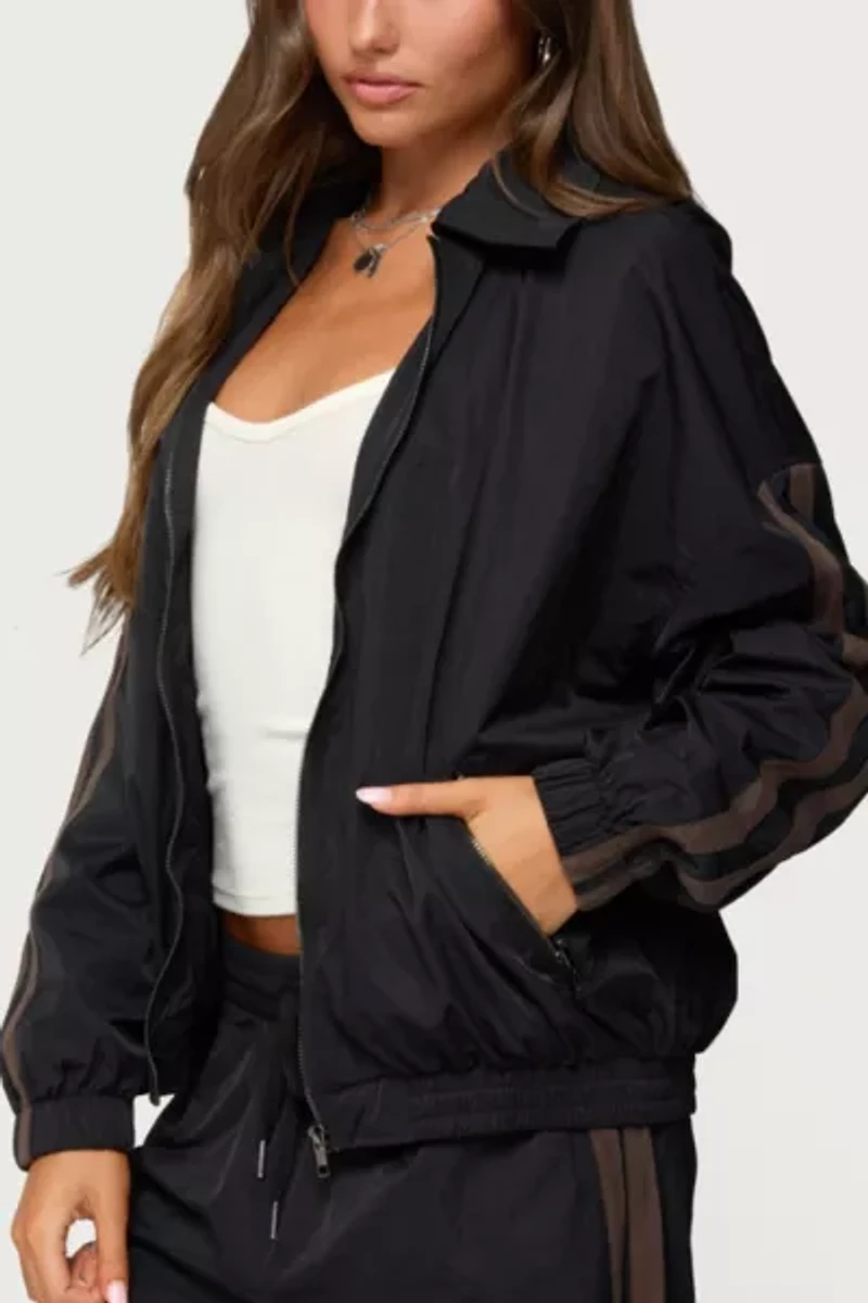 Edikted Kieran Stripey Nylon Track Jacket
