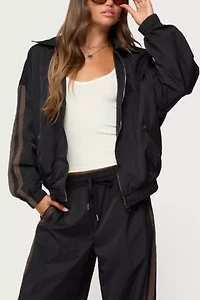 Edikted Kieran Stripey Nylon Track Jacket