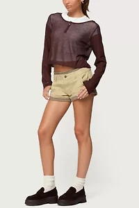 Edikted Kilian Sheer Knit Henley Top