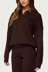 Edikted Lorie Oversized Knit Polo Sweater