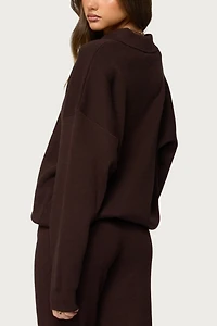 Edikted Lorie Oversized Knit Polo Sweater