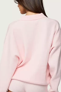 Edikted Lorie Oversized Knit Polo Sweater
