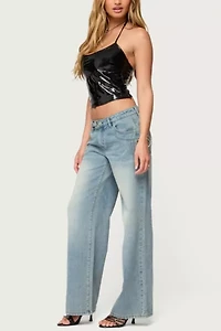 Edikted Vikki Vinyl Halter Top