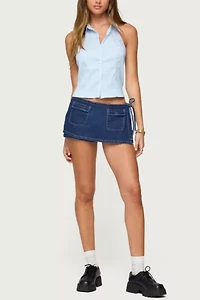 Edikted Debra Tailored Pinstripe Button Up Top