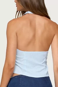 Edikted Debra Tailored Pinstripe Button Up Top
