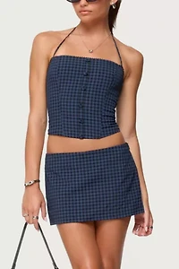 Edikted Winsley Gingham Halter Corset