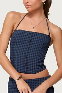 Edikted Winsley Gingham Halter Corset