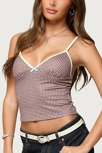 Edikted Bettie Contrast Gingham Tank Top