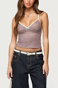 Edikted Bettie Contrast Gingham Tank Top