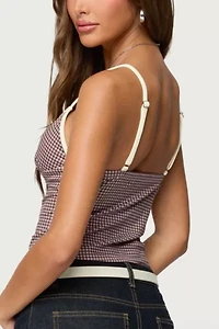 Edikted Bettie Contrast Gingham Tank Top