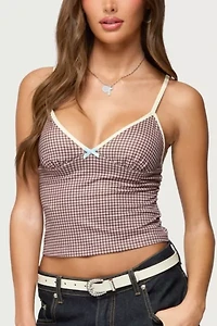 Edikted Bettie Contrast Gingham Tank Top
