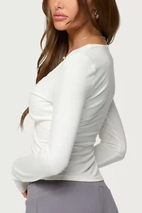 Edikted Lovisa V Neck Long Sleeve Top