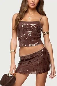 Edikted Kaylee Sequin Tank Top