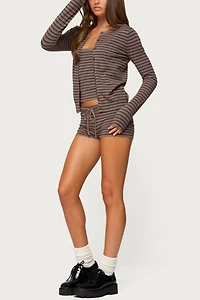 Edikted Lillian Striped Button Up Knit Cardigan