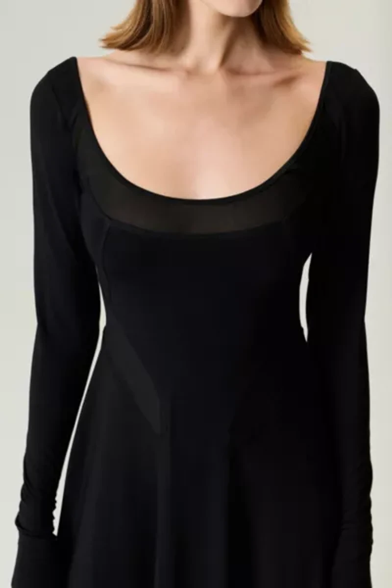 Nocturne Sheer Detail Maxi Dress