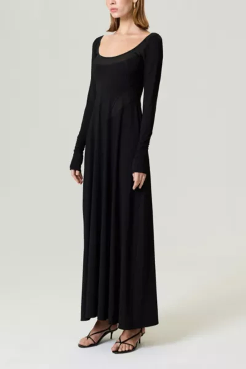 Nocturne Sheer Detail Maxi Dress
