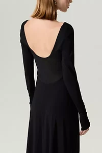 Nocturne Sheer Detail Maxi Dress