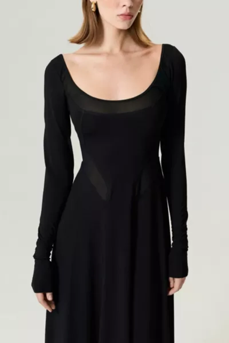 Nocturne Sheer Detail Maxi Dress