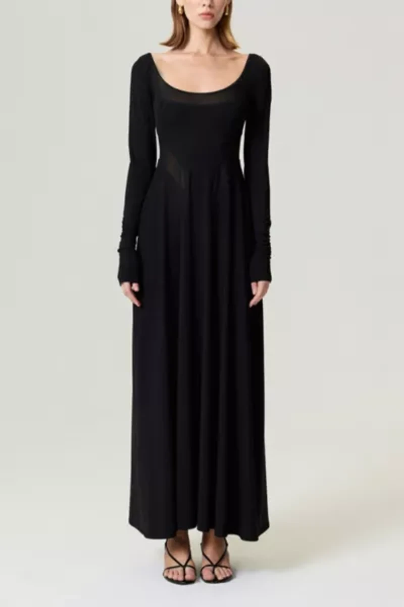 Nocturne Sheer Detail Maxi Dress