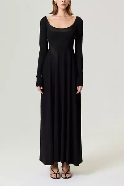 Nocturne Sheer Detail Maxi Dress