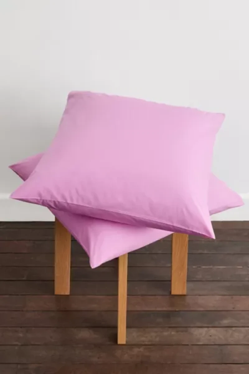 Bed Threads Organic Cotton Percale Square Pillowcase Set