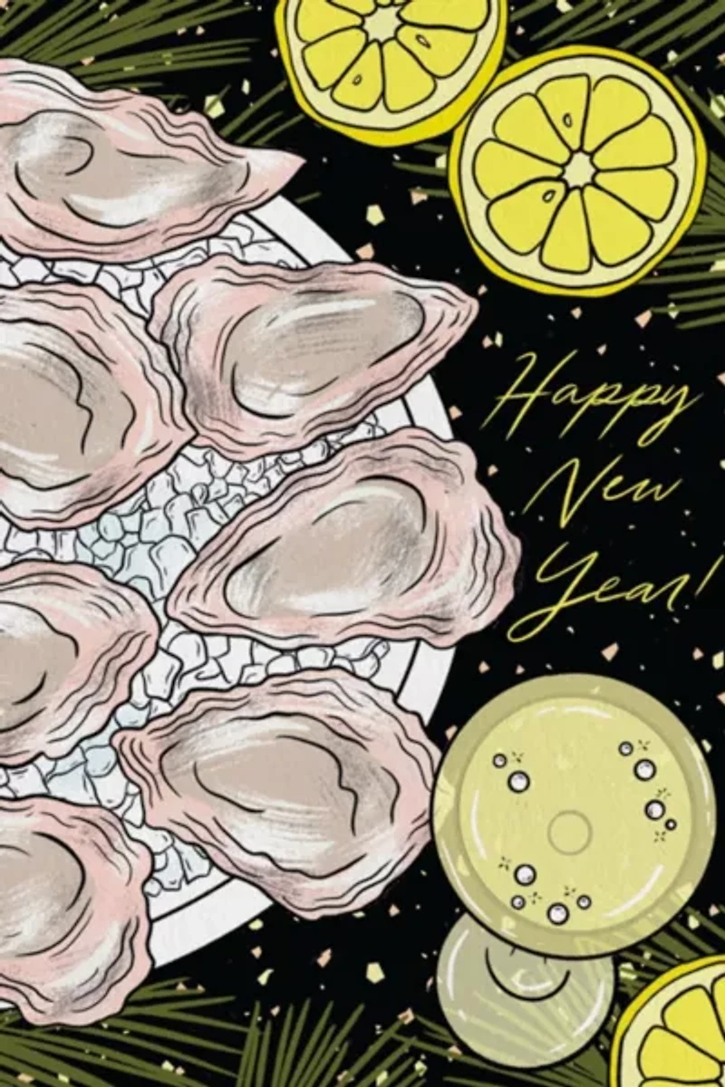 Boss Dotty Oyster New Year Greeting Card