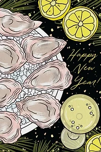 Boss Dotty Oyster New Year Greeting Card