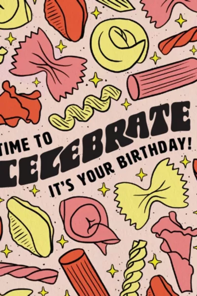 Boss Dotty Pasta Birthday Greeting Card