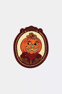 Boss Dotty Cowboy Jack-O-Lantern Sticker