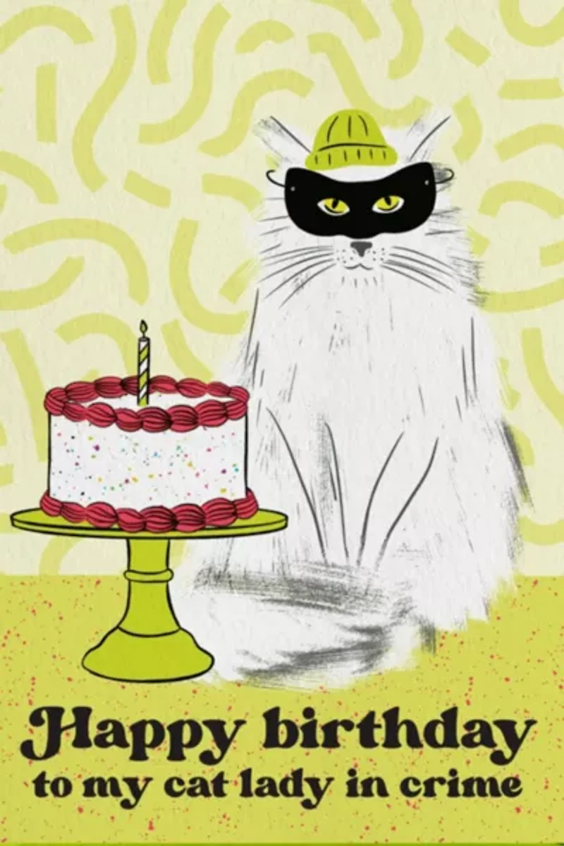 Boss Dotty Cat Lady Birthday Greeting Card