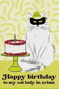 Boss Dotty Cat Lady Birthday Greeting Card