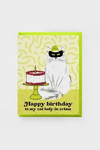 Boss Dotty Cat Lady Birthday Greeting Card