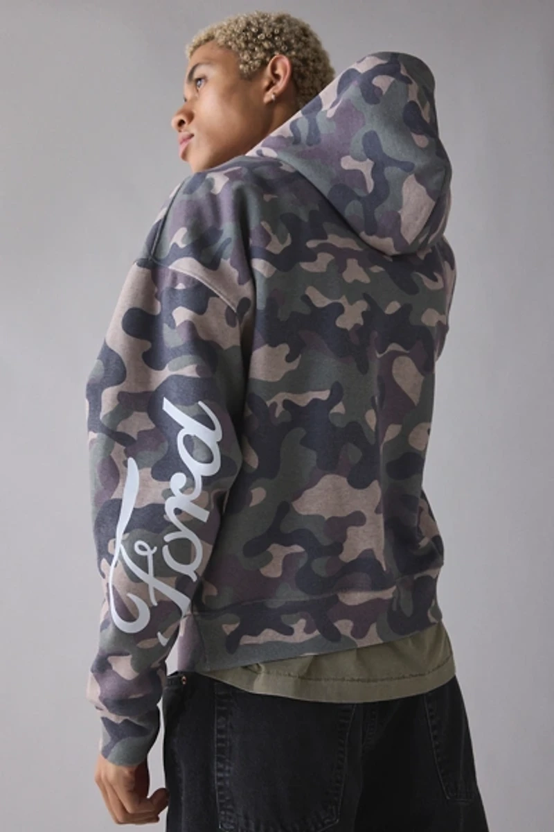 Ford Graphic Camo Paint Splatter Hoodie Sweatshirt