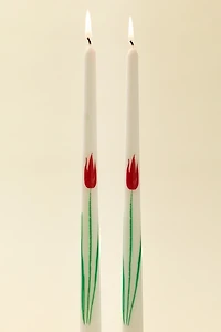 Wax Sealed Rose Taper Candle Set