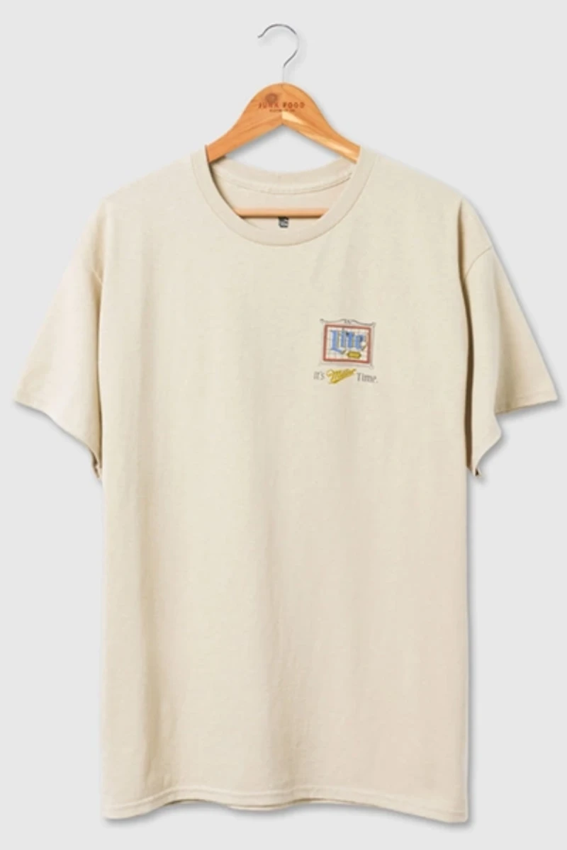 Junk Food Miller Lite Stain Glass Flea Market Tee