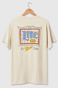 Junk Food Miller Lite Stain Glass Flea Market Tee