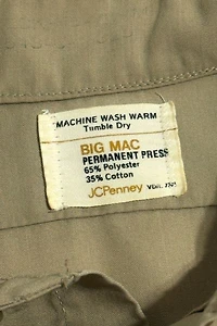 Vintage 1970's Big Mac Cotton Safari Shirt