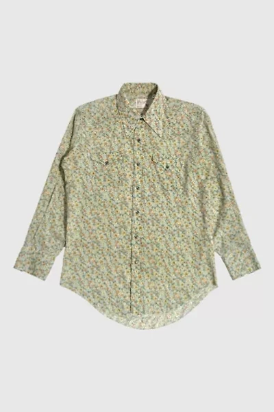 Vintage 1970's Wrangler Floral All Over Print Western Pearl Snap Shirt