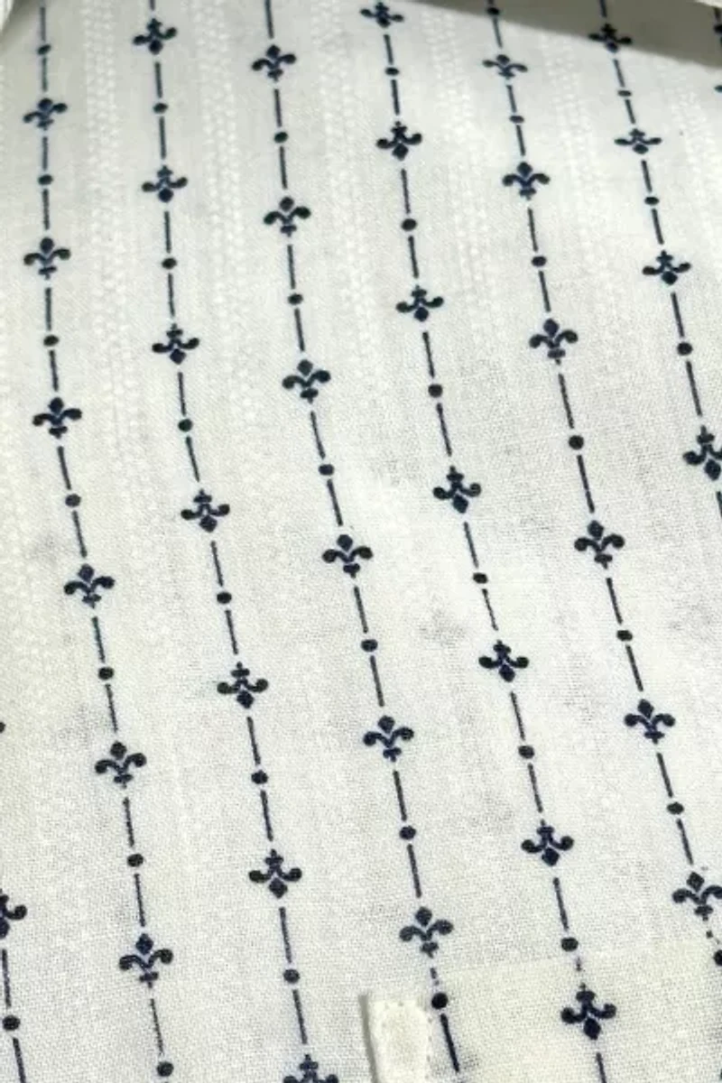 Vintage 1970's Van Huesen Century Fleur Stripe Print Shirt
