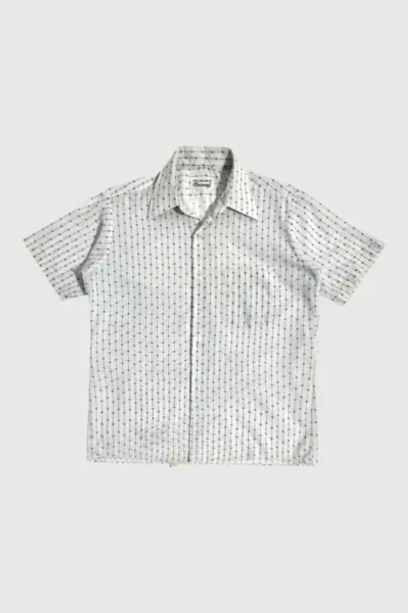 Vintage 1970's Van Huesen Century Fleur Stripe Print Shirt