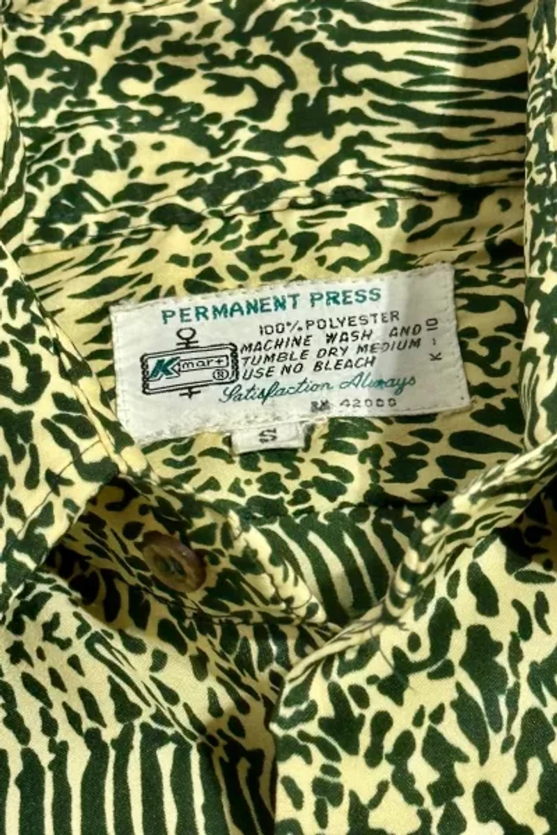 Vintage 1970's Kmart Animal Print Disco Shirt