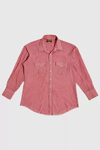 Vintage 1990's Holt Check Seersucker Western Pearl Snap Shirt
