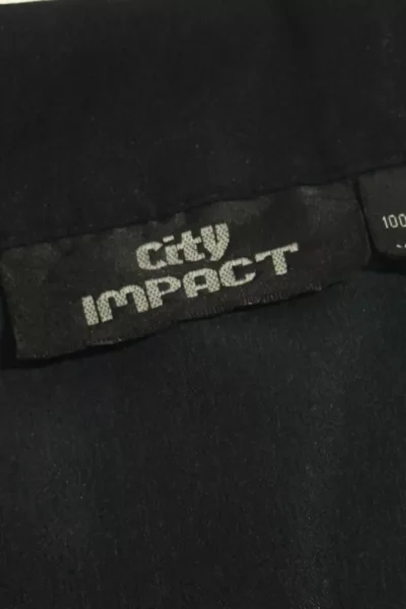 Vintage 1990's City Impact Tribal Dragon Loop Collar Lounge Shirt