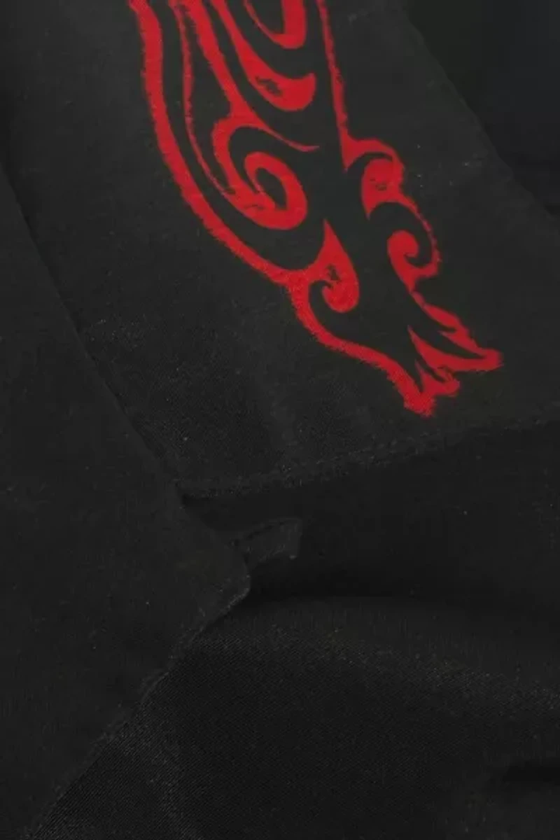 Vintage 1990's City Impact Tribal Dragon Loop Collar Lounge Shirt
