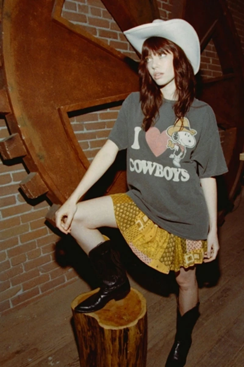 Junk Food I Love Cowboy Snoopy Flea Market Tee