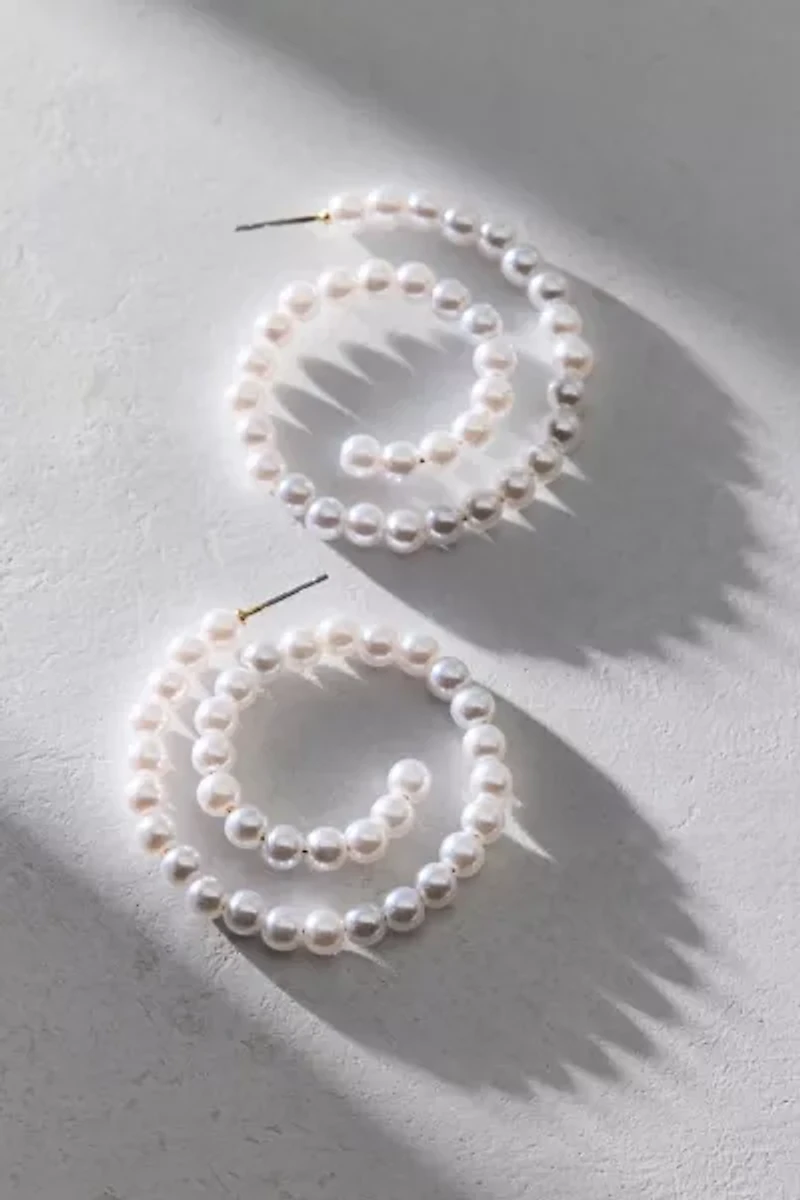 Frasier Sterling UO Exclusive Bordeaux Pearl Swirl Hoop Earring