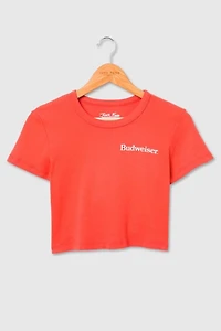 Junk Food Budweiser Label Baby Tee