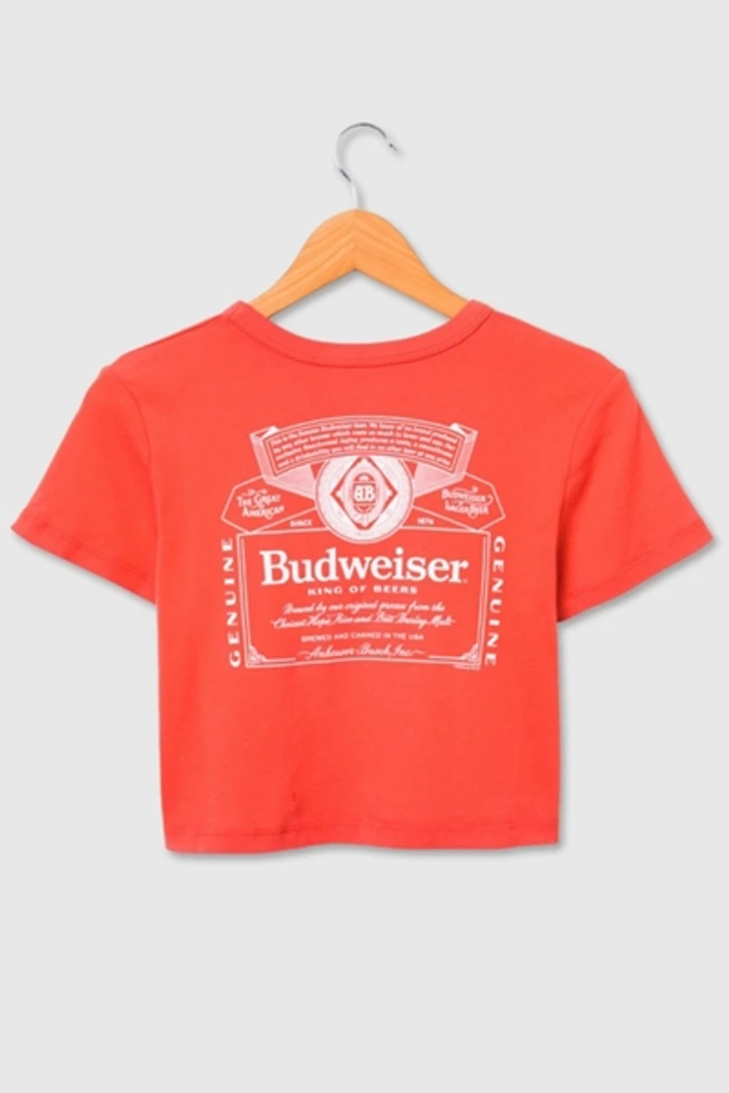 Junk Food Budweiser Label Baby Tee