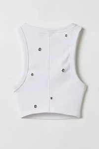 Vintage By RSTY Charm Pierced Grommet Cropped Tank Top